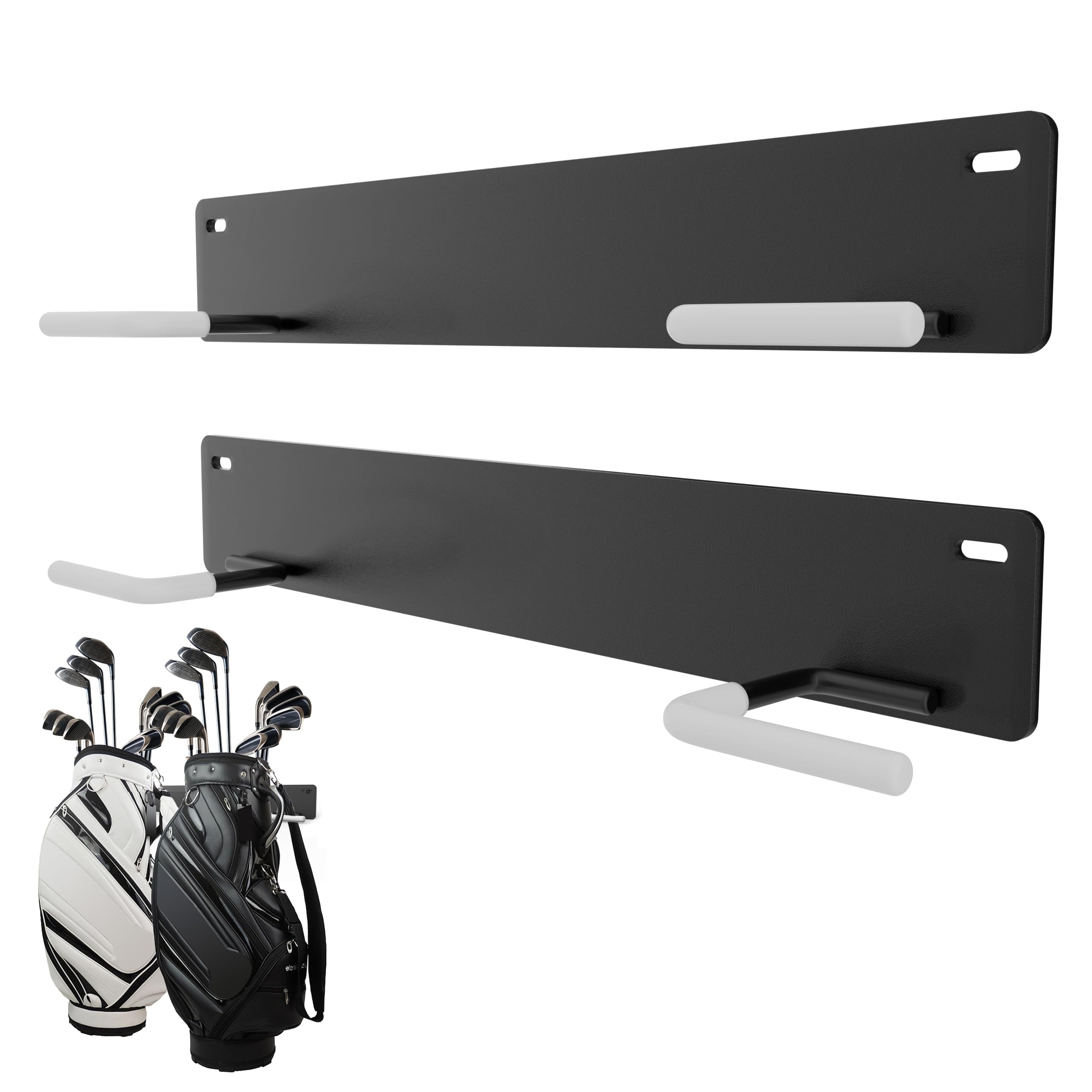 Golf Bag Wall Mount Rack,Durable Golf Storage Organizer,Golf Bag Storage Rack for Garage Wall,Golf Bag Hangers,Golf Club Wall Mount Rack,Blat Blat Golf Bag Organizer-All for Expand Storage Space