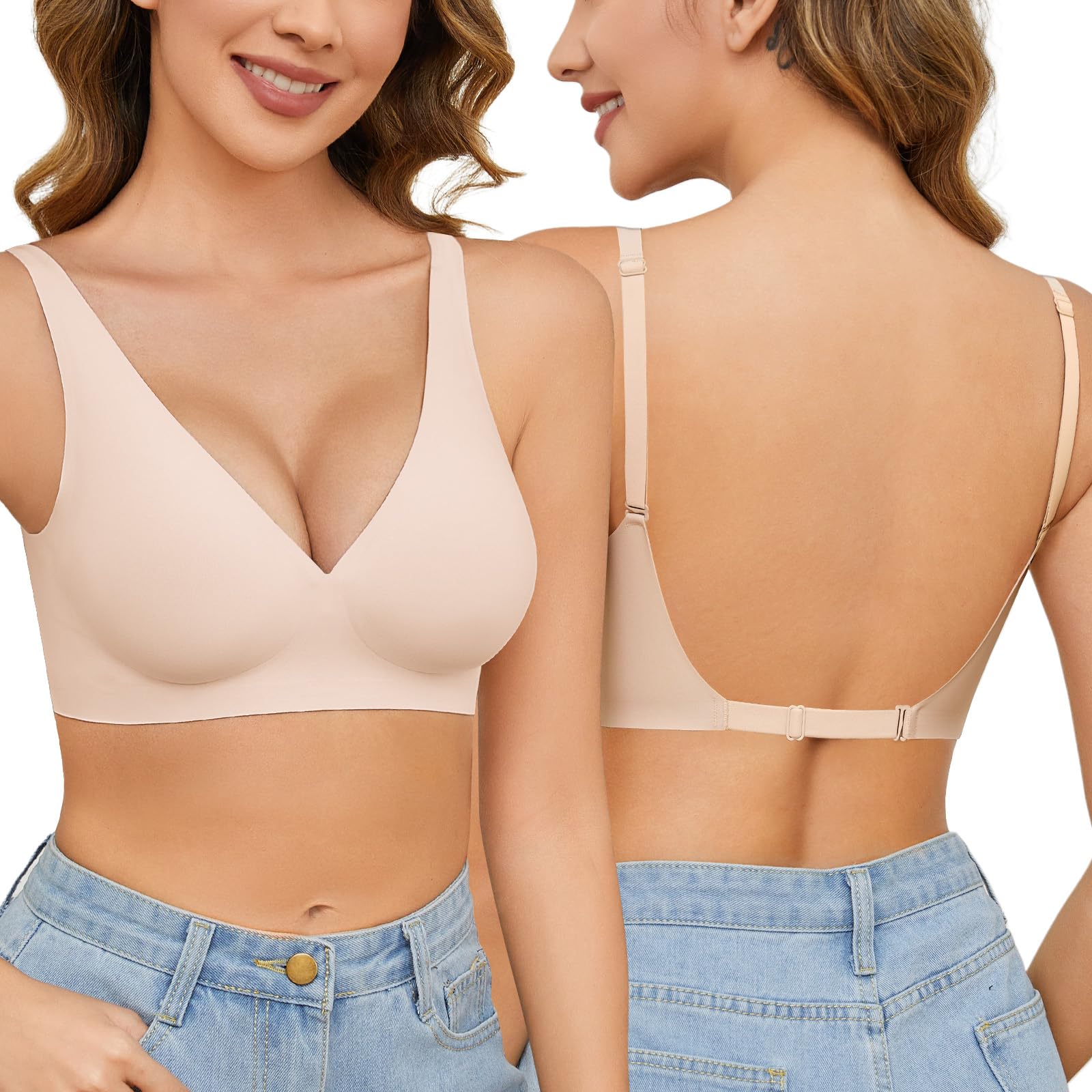 Sujetador Sin Costuras Y Sin Aros Para Mujer - Cómodo, Push-up, De Malla, Transpirable, Ideal Para Uso Diario