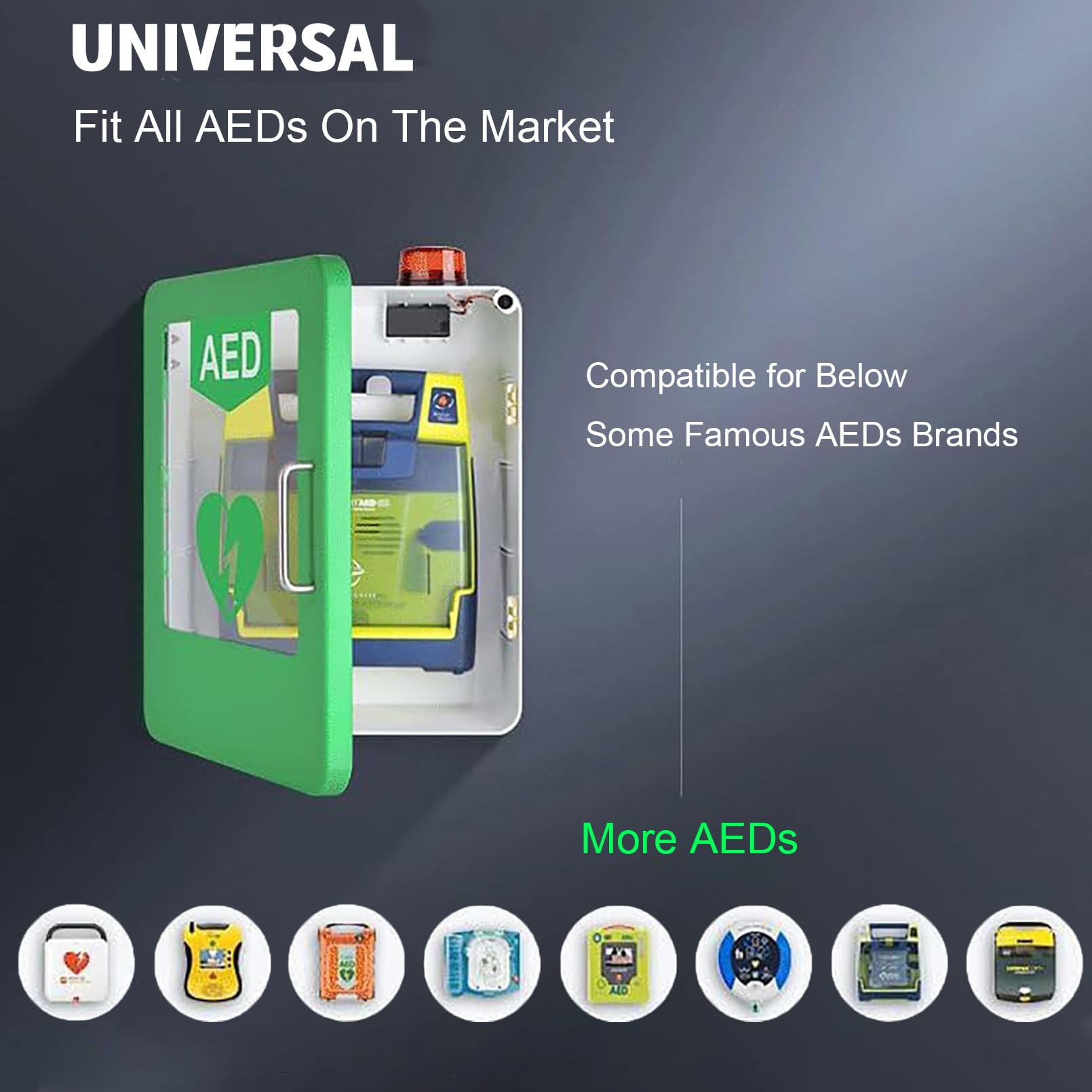 AED-Defibrillator-Wandschrank, Passend Für AED Aller Marken, Aufbewahrungsschrank Mit Durchsichtigem Fenster, Griff Und Schnappverschluss, Für Zuhause, Büro Und Öffentliche Plätze