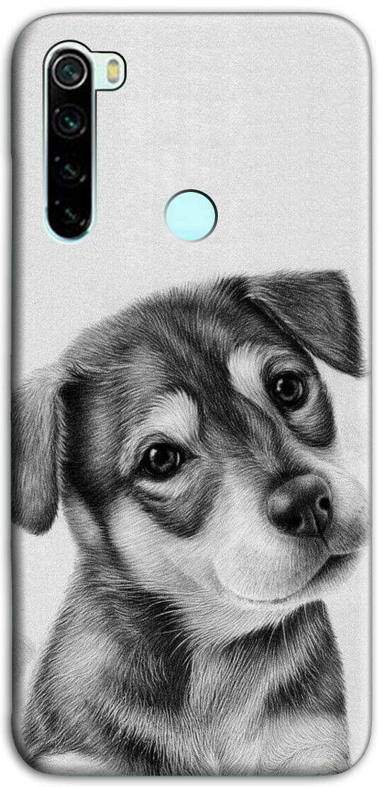 Mixroom Cover Custodia TPU Morbida Per Xiaomi Redmi Note 7 - Fantasia Cucciolo Di Cane Bianco E Nero M596