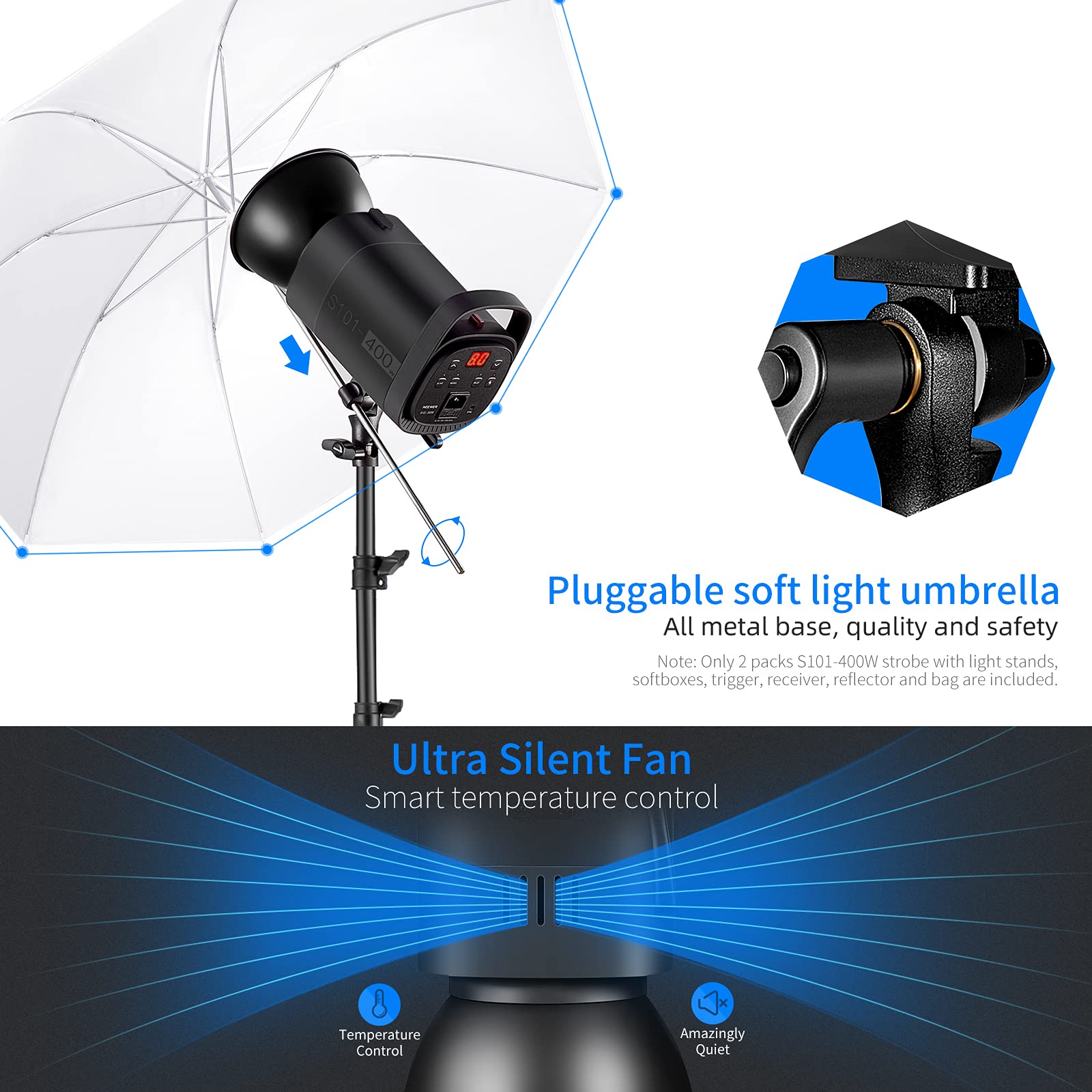 Buy Neewer 800W Photo Studio Strobe Flash and Softbox Lighting Kit (2