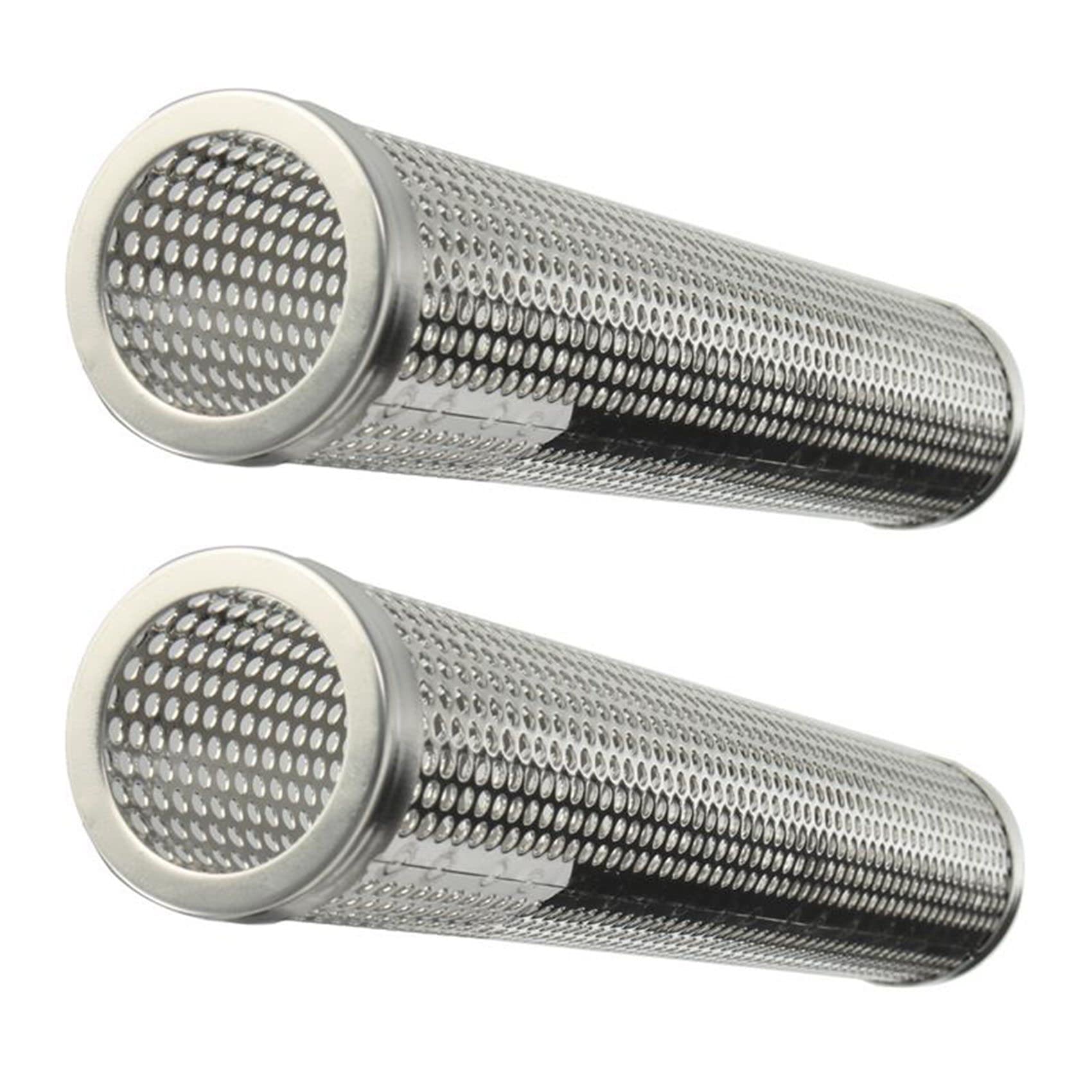 Hndhbfgrt 2X Round BBQ Grill Hot Cold Smoking Mesh Tube Smoke Generator Stainless Steel Smoker Wood Pellet Round Section