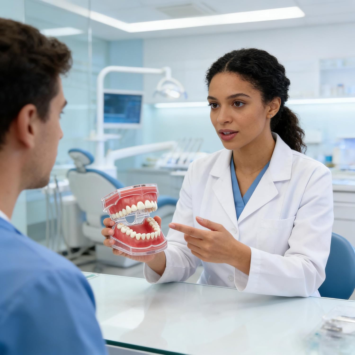 Standard Dental Demonstration, YOUYA DENTAL Teeth Model Teaching Model Study Tool Soft Gums Teaching Dental Mode with 28 Removable Teeth