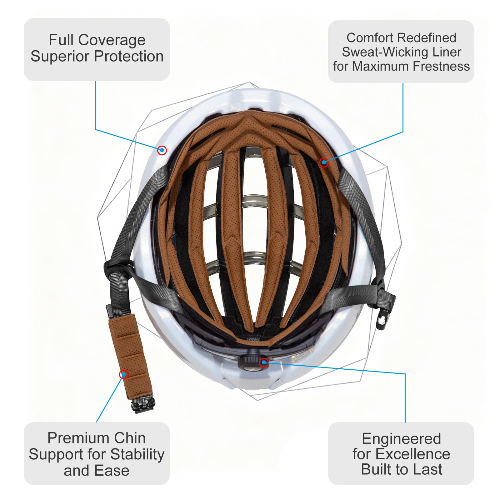 Fahrradhelm für Jugend Erwachsene Herren Damen Rennradhelm Leichtbau Belüftung Bequem 2 Größen 54-62cm