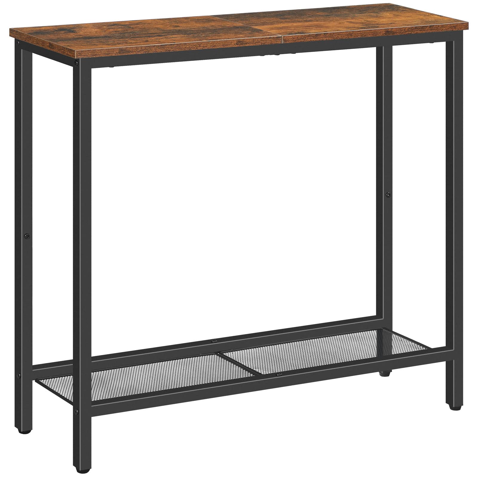 HOOBRO Mesa de Entrada, 75 cm Consola de Entrada, Mesa de Sofá Estrecha, Pequeña Mesa Expositora, Sala de Estar, Dormitorio, Vestíbulo, Vintage Marrón y Negro EBF74XG01