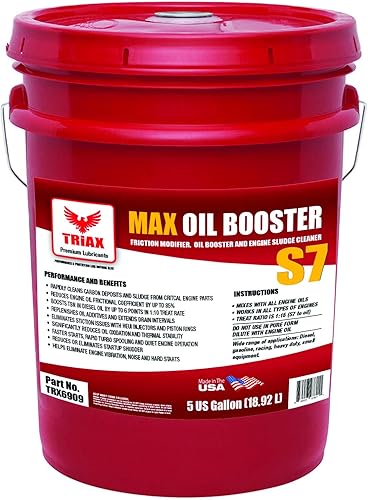 Triax Max Oil Booster S7, limpiador de lodos de motor, refuerzo TBN, modificador de fricción, estabilizador de viscosidad, inhibidor de oxidación,