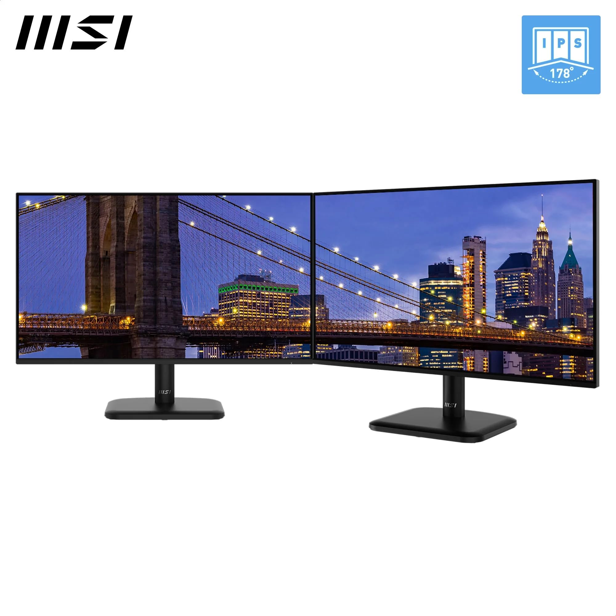 MSI PRO MP251LDE E2 - Monitor per ufficio FHD da 24", pannello IPS 1920 x 1080, senza cornice a 4 lati, 120 Hz, per gli occhi, inclinazione, HDMI 1.4b, D-sub