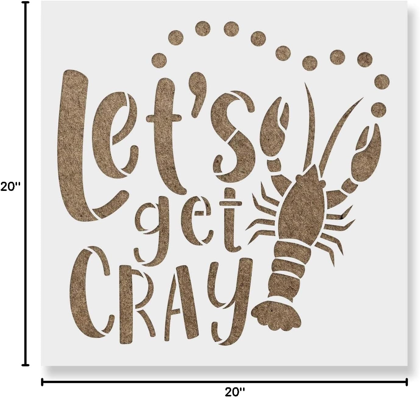 Lets Get Cray Crawfish Stencil - Plastic Stencils, Large Stencils, Spray Paint Stencils, Stencils for Painting, Stencil Designs