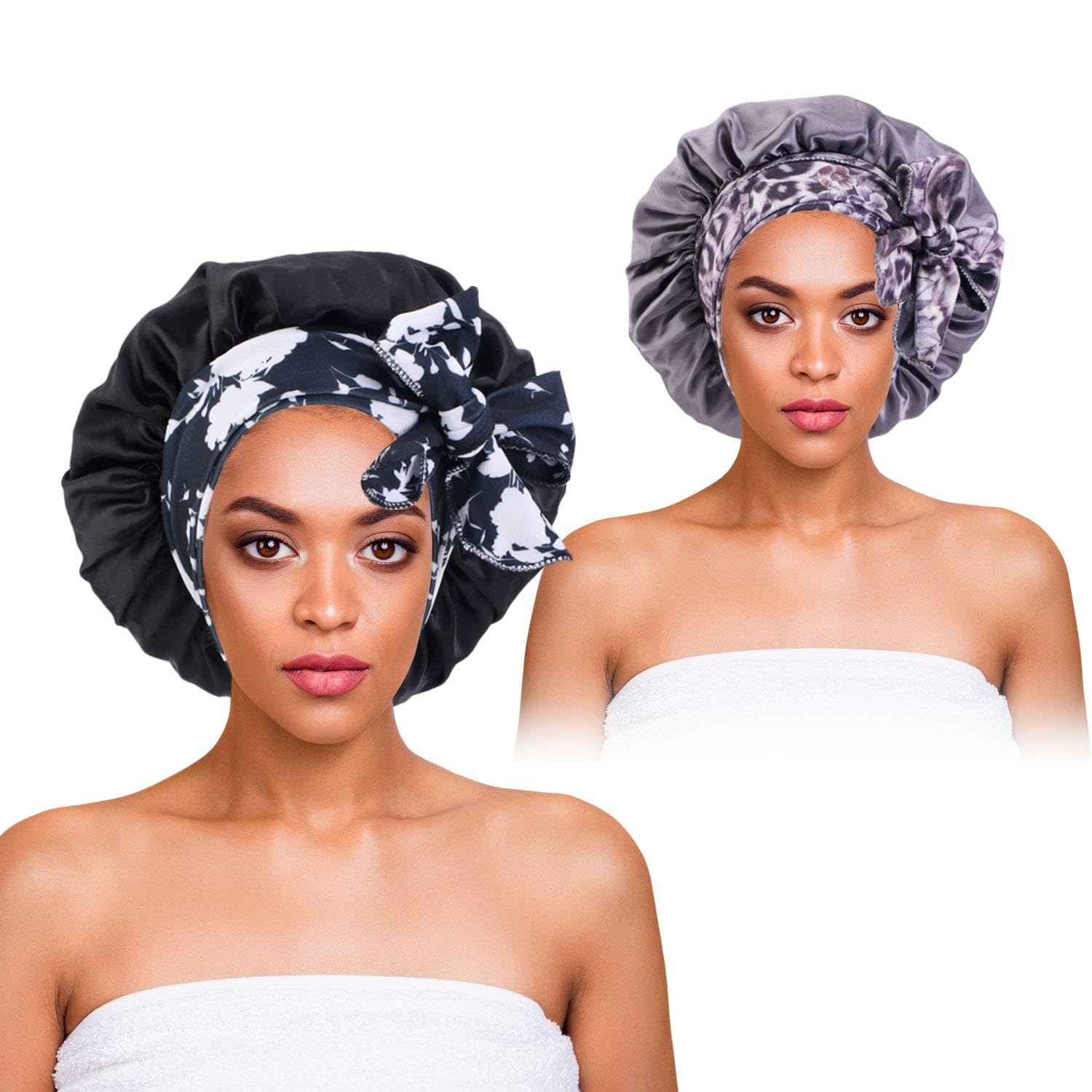2 Pcs Hair Care Caps for Women Satin Sleeping Cap, Elastic Sleeping Cap, Shower Cap, Multifunctional Sleeping Cap