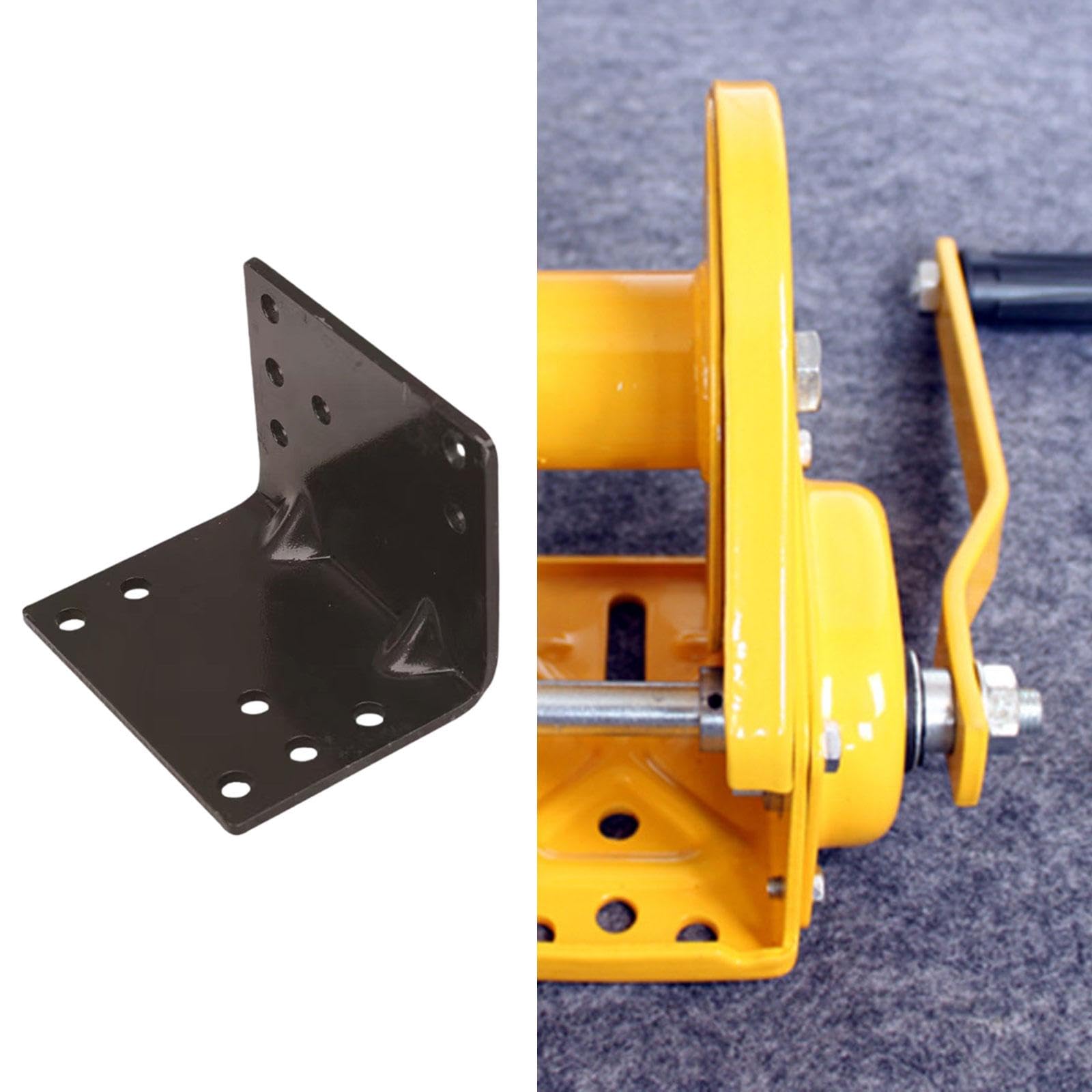 Support de montage pour treuil manuel de 1 200/1 800 livres, accessoire universel, conception multi-trous, assemblage simple, angle droit en acier