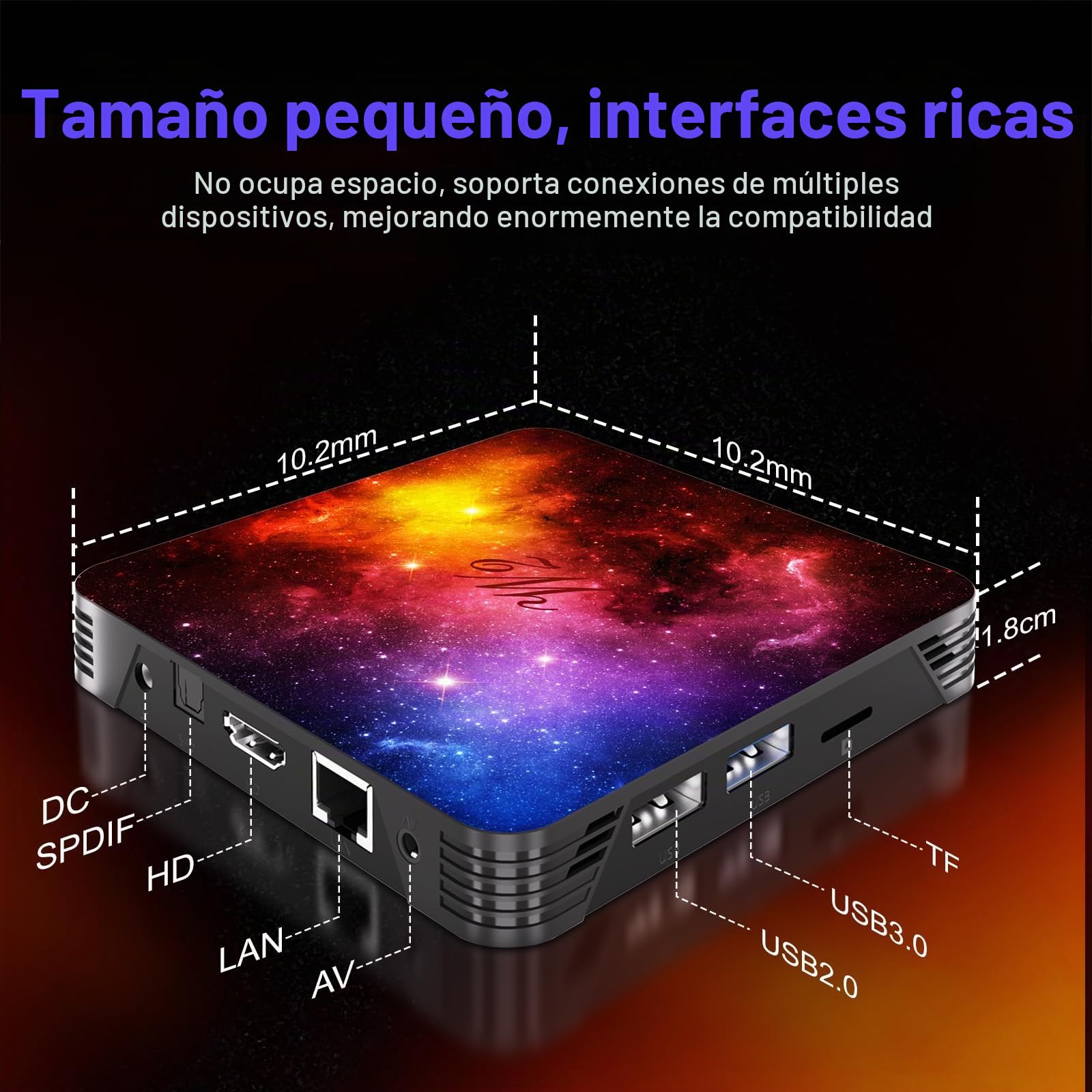 Android TV Box 14, 4GB RAM 128GB ROM Mali-G31, WiFi 6, Bluetooth 5.0, 8K UHD 3D, Ports USB et HDMI, Android TV Box 14 Avec Mini Clavier