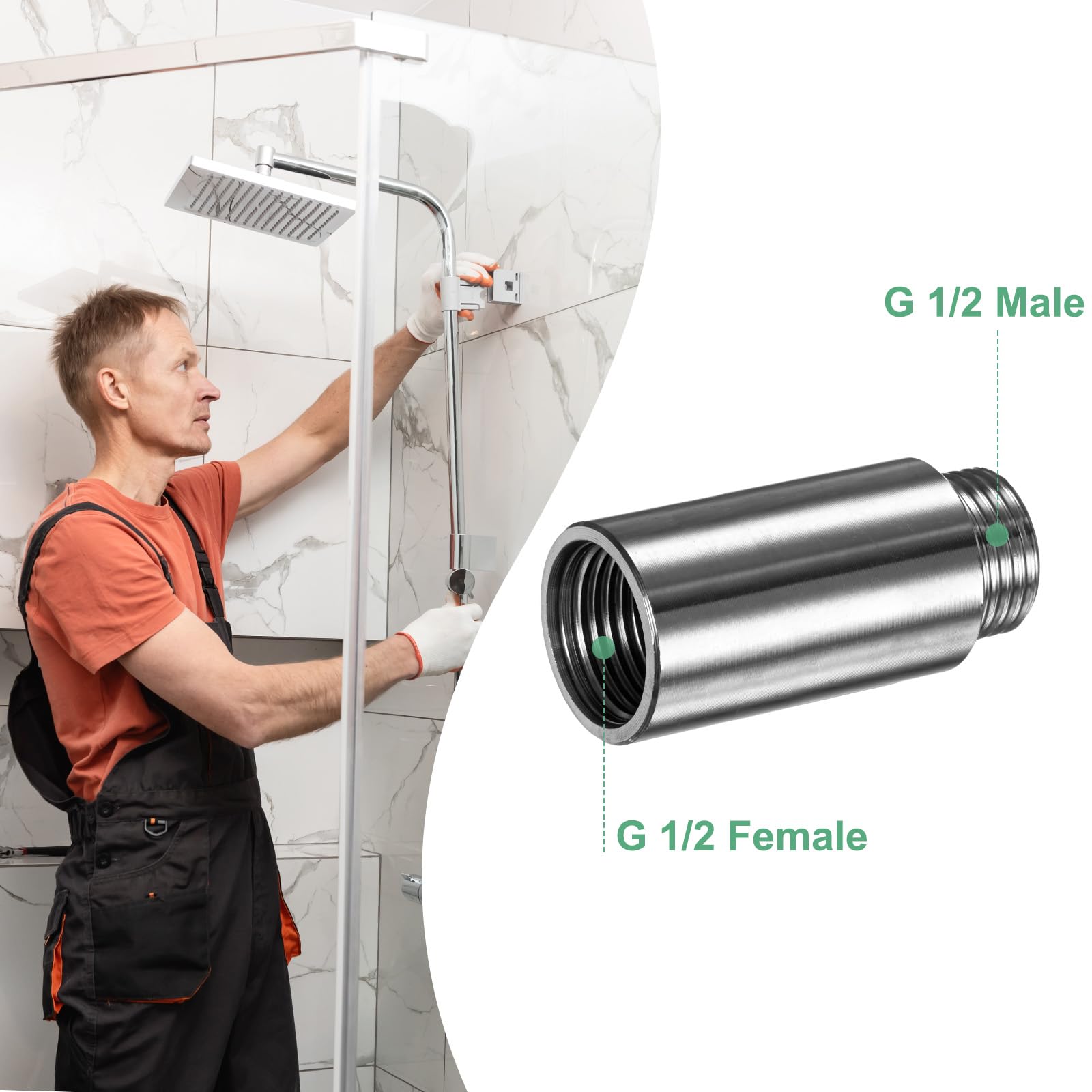 M METERXITY Shower Head Extension Arm - Image 4