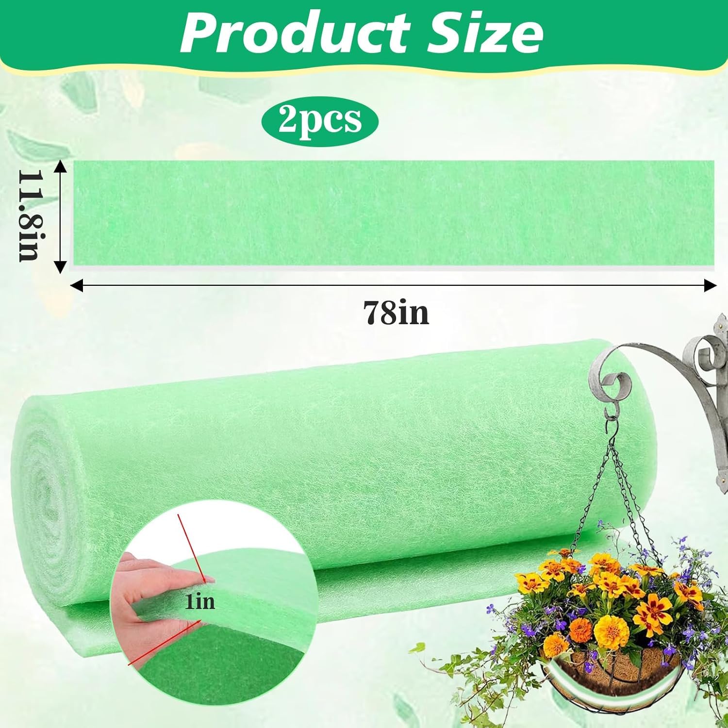 2 hilos de filtro de acuario RHRTBX para filtros de tanque de peces (78.74 x 11.8 pulgadas), almohadilla de filtro de acuario, almohadillas de filtro para acuario, medios de repuesto de filtro de