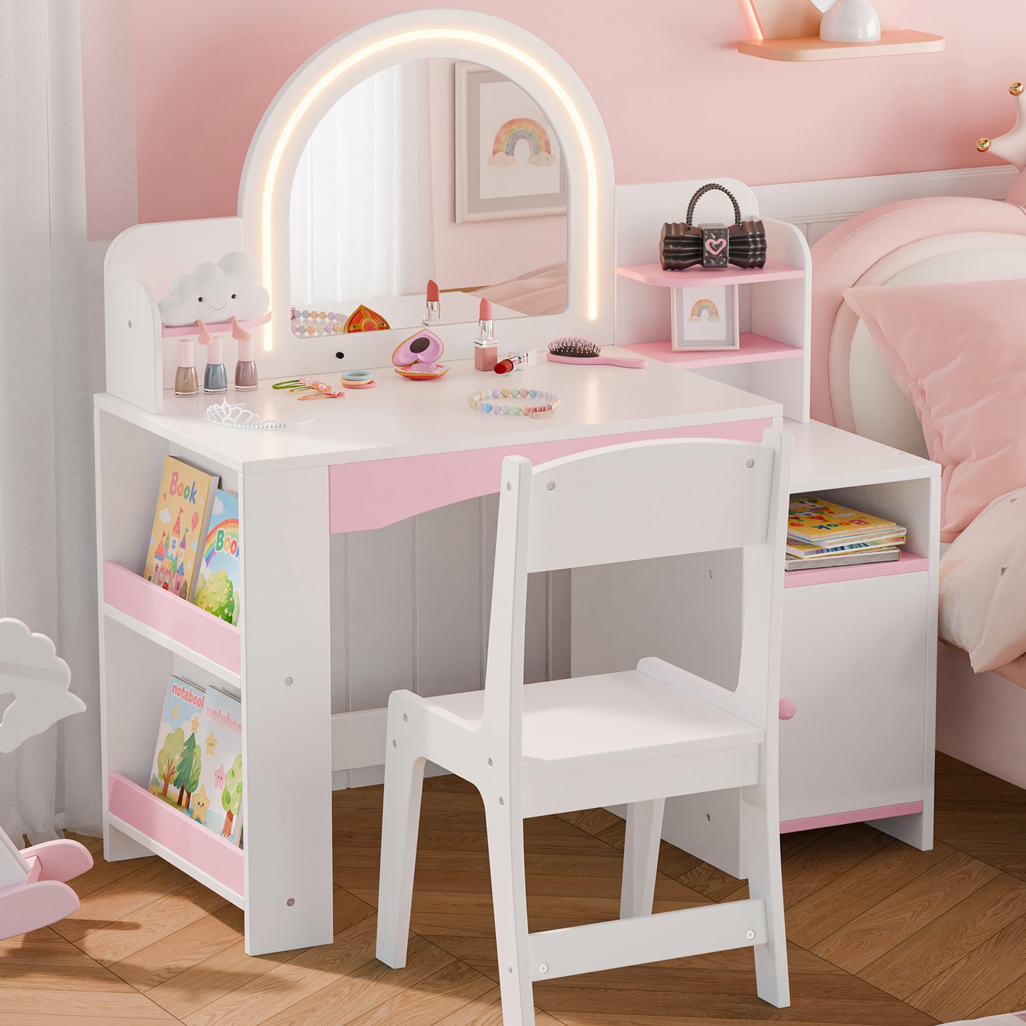 MU Vanity with Bookshelf