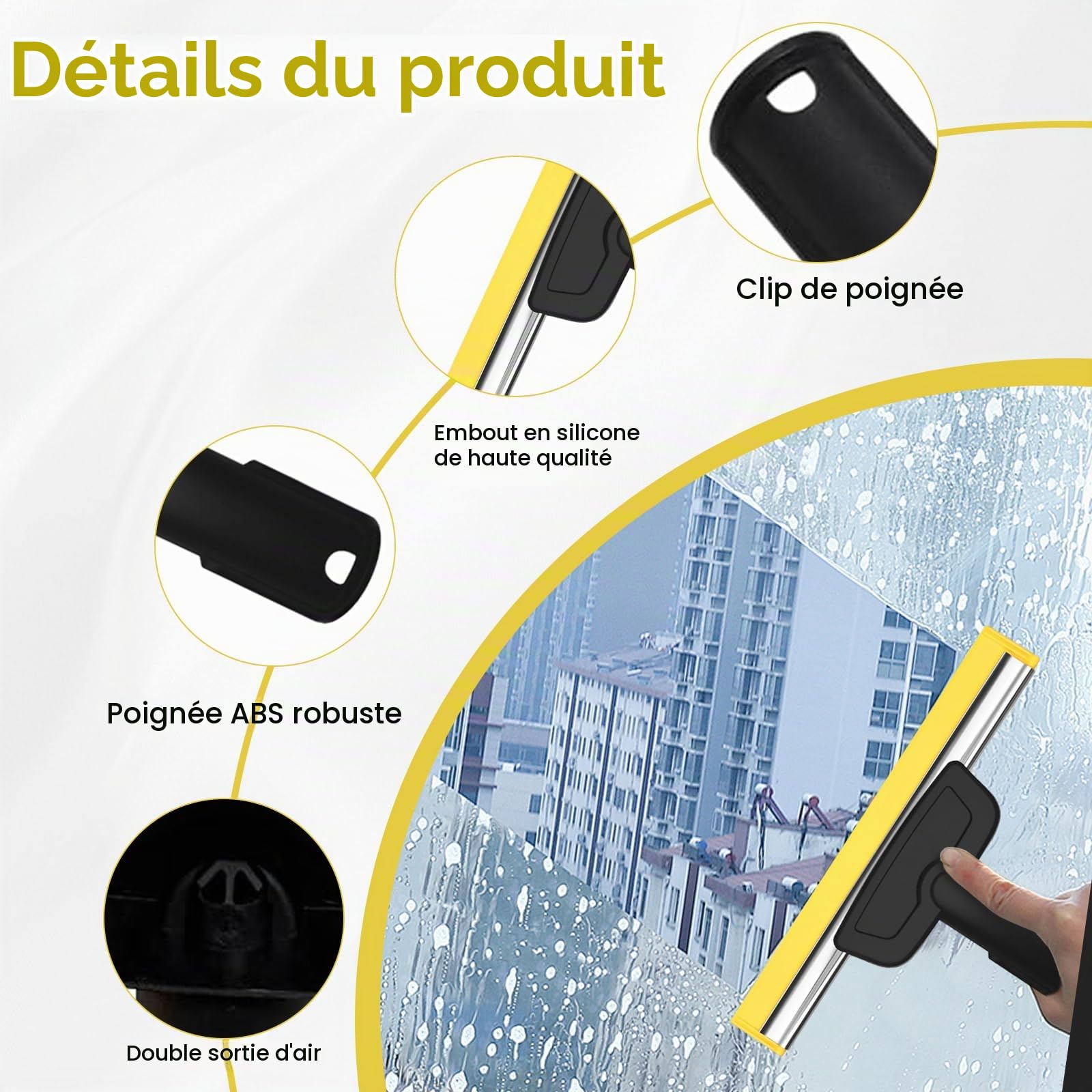 Buse de fenêtre pour nettoyeur vapeur Kärcher avec chiffon en microfibre compatible avec Kärcher SC1 SC2 SC3 SC4 SC5 SC7, accessoire de rechange pour un nettoyage sans traces du verre, des fenêtres et