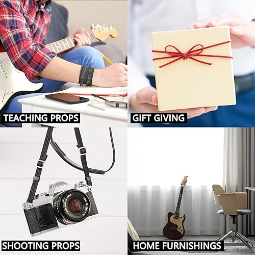 Miniatura 6 de Musiin Guitarra en miniatura con soporte y estuche, mini 6 cuerdas, guitarra clásica, instrumentos musicales, modelo de casa de muñecas en