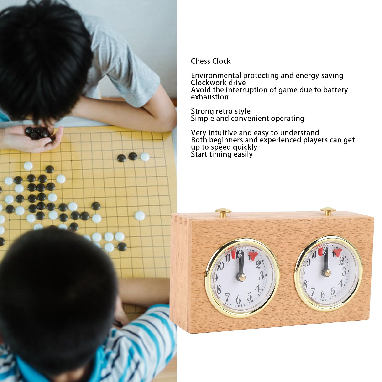 Ausla Timer Orologio degli Scacchi Strumento Meccanico Tempistica Legno retrò per Scacchi Cinesi Weiqi