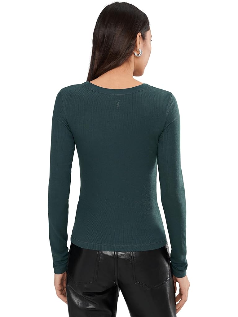 Blue AllSaints Rina Long Sleeve Crew Neck