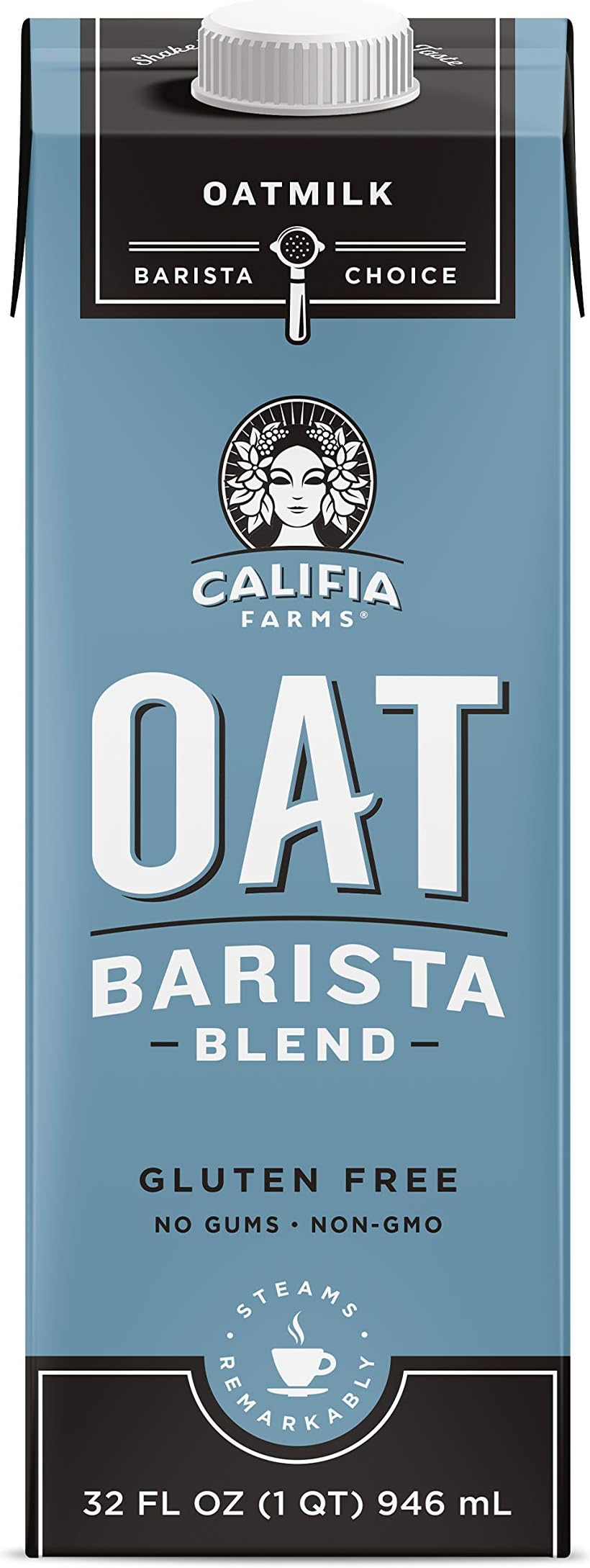 Califia Farms Oat Milk, Original Barista Blend, Shelf Stable, Non Dairy Milk, Creamer, Vegan, Plant Based, Gluten Free, Non GMO, 32 Fl Oz (Pack of 3)