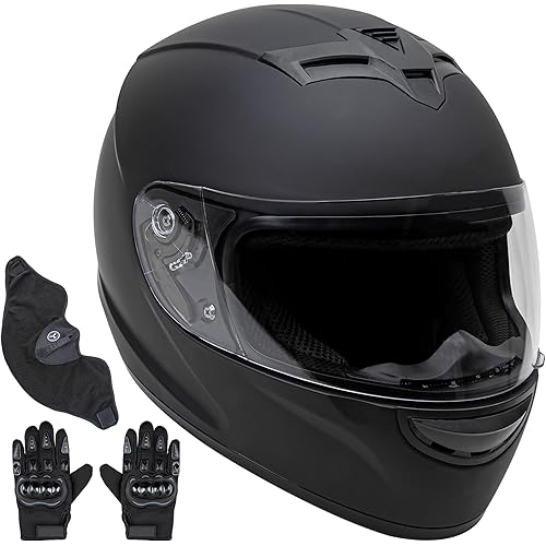 Cartman Full Face Motorbike Helmet - DOT Certified for Racing & Street Bikes, Adult Visor Helmet with Aerodynamic Design