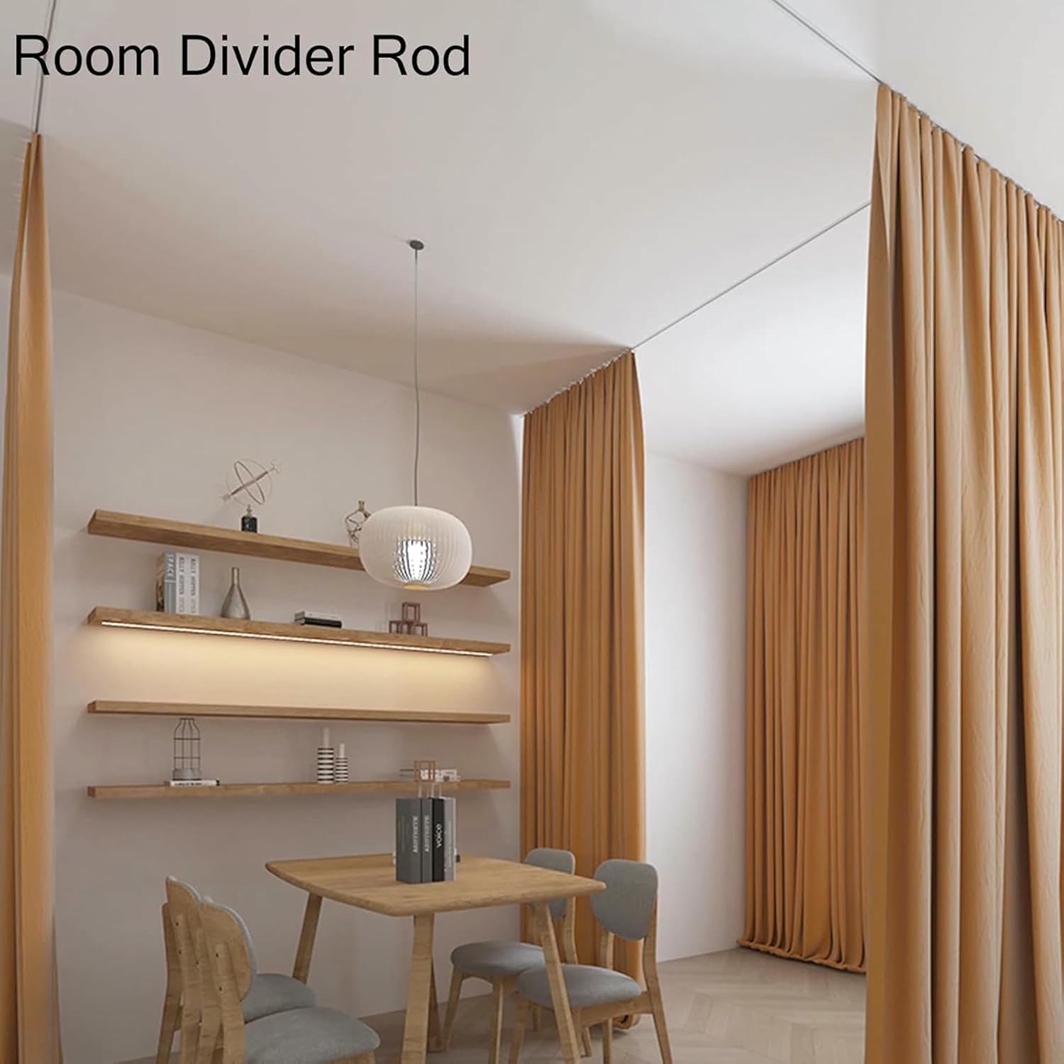 Shower Curtain Track Room Divider Sliding Rail for Bedroom/Kids Room/Hospital, Living Room Built-in Curtain Track Ceiling Mount, Heavy Duty Recessed Curtain Rod for Showe,White-6.5m/21.3ft
