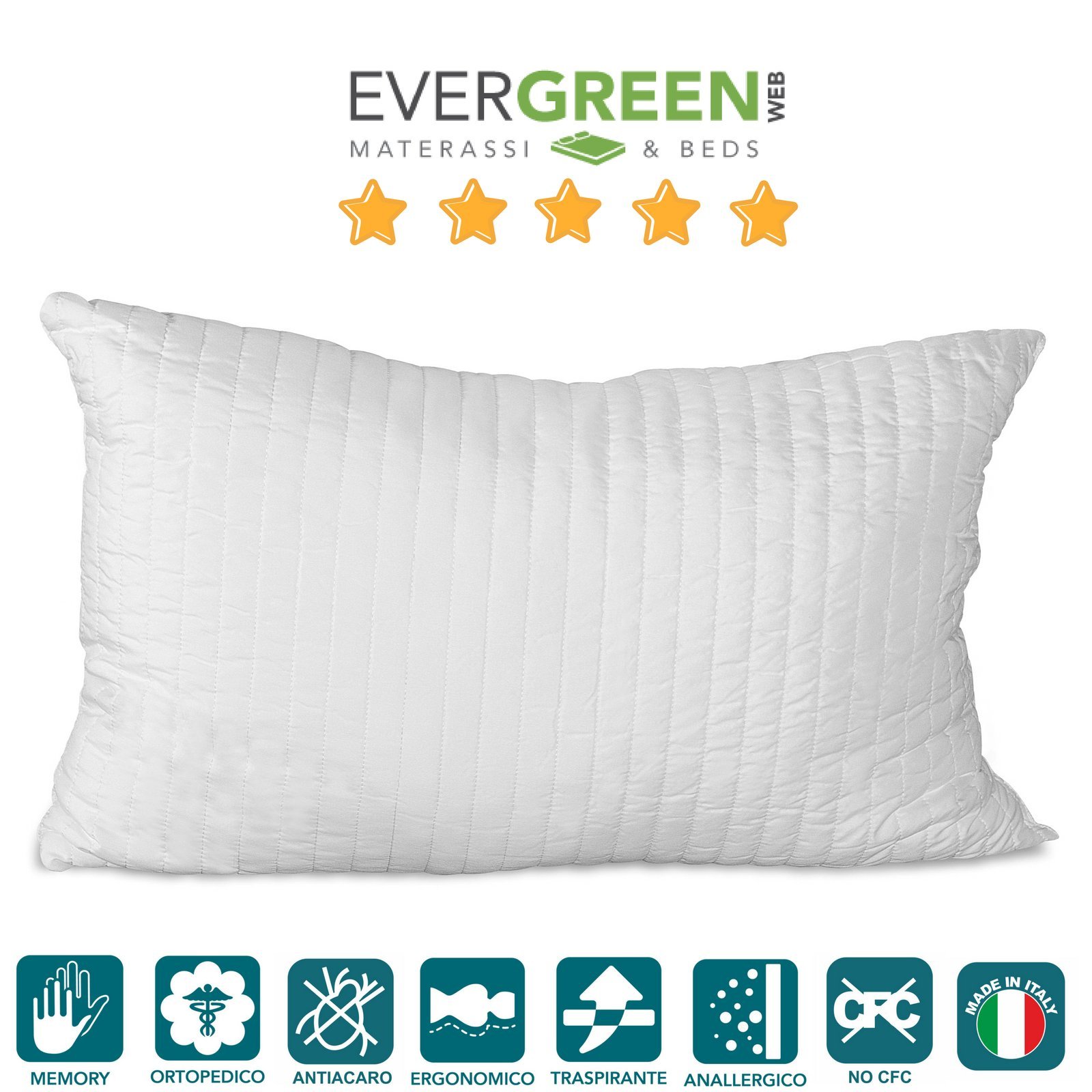 EVERGREENWEB zestaw ze stelażem i materacem 85 x 190 cm, wysokość 20 cm + poduszka z płatków z pianki z pamięcią kształtu, materac ortopedyczny z efektem masażu i stelażem z naturalnego drewna