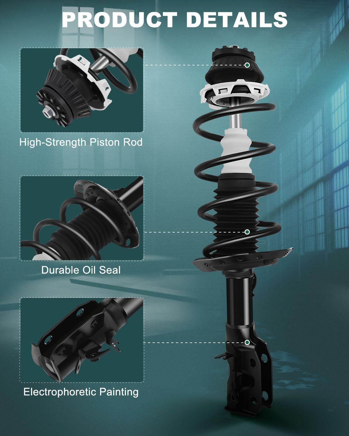 AUTOMUTO Strut Spring Assembly Front Struts Shock Absorber Fit for 2009-2013 for Honda Fit, Replace 1333440L 1333440R