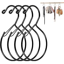 4Pcs Hat Hanger & Belt Hanger with Safety Clip for Closet, Black Baseball Caps Organizer for Closet, Hat Rack for Belt Ties Tank Tops