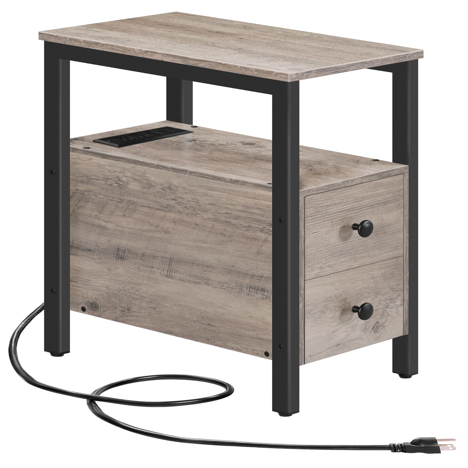 HOOBRO End Table with Charging Station