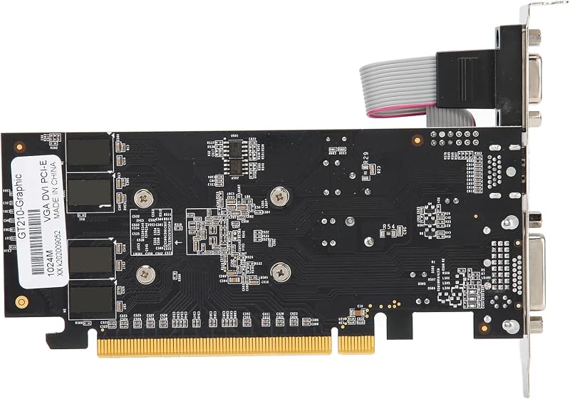 VBESTLIFE GT210 1GB DDR2 Videokártya - Alacsony zajszintű PCI Express 2.0 Grafikus Kártya DVI/HDMI/VGA Csatlakozókkal, 1080p Full HD Felbont