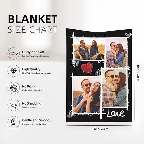 Miniatura 3 de Manta personalizada con foto  Manta personalizada con imagen para regalos de pareja, mantas de franela personalizadas para adultos y niños,