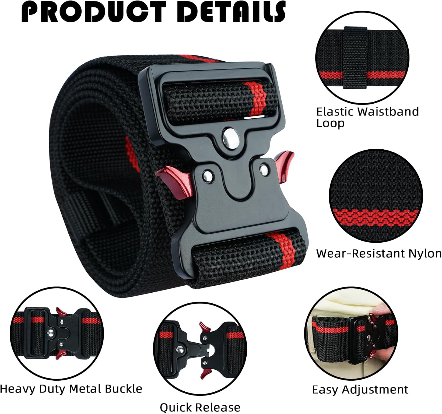 KUNN Small Tool Pouch with Belt Clip & Work Belt 2-Inch Wide Quick Release Buckle