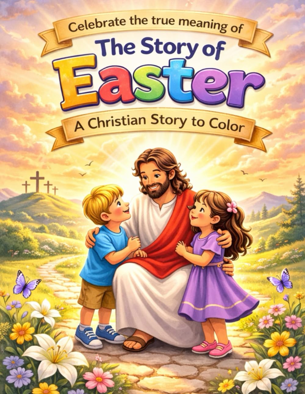 The Story of Easter: A Christian Story to Color Ages 4-8