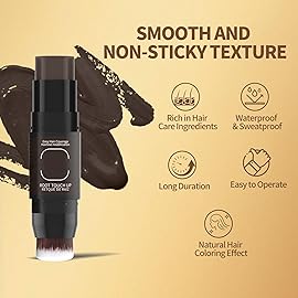 Gowwim Root Touch up Powder, Instantly Gray Hair Cover up Hairline Powder for Women & Men Waterproof and Sweatproof Root Cover Up Long-Lasting for Thinning & Loss Hair (Dark Brown4, 7.5g)