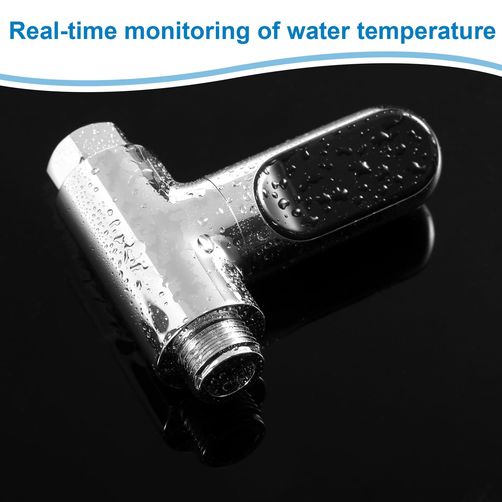 Baby Badethermometer Wasserthermometer, LED-Anzeige Duschthermometer, Wasserdurchfluss Selbstgenerierender Duschtemperaturmesser für die Babypflege