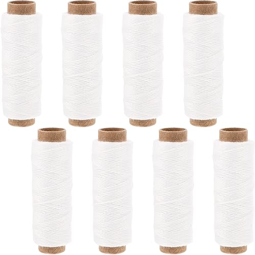Kichvoe Cordel de cocina 8 rollos de cuerda de algodón para panaderos, cuerda de algodón blanco, cuerda de cocción para atar carne, hacer