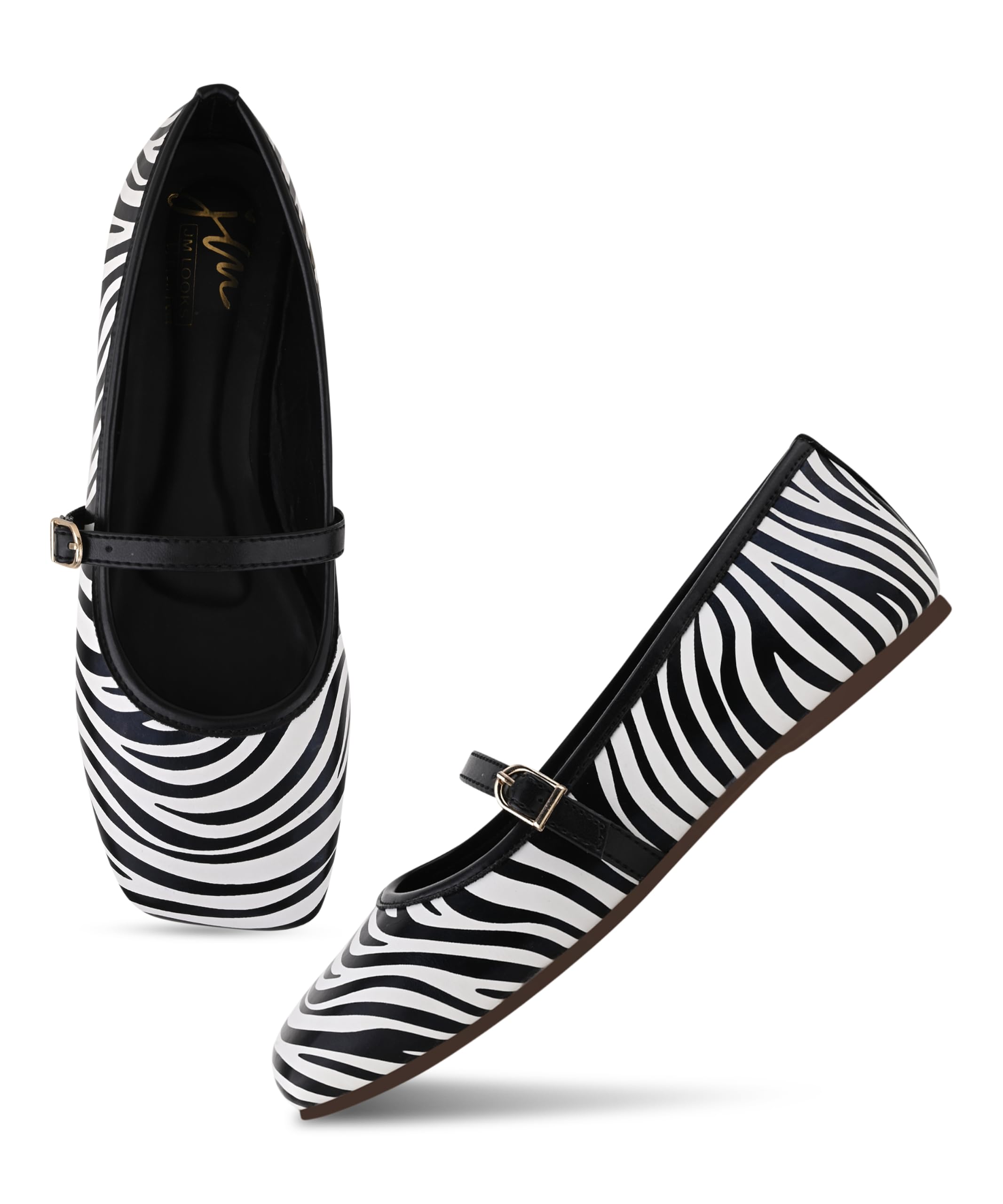 Trendy Women Square Toe Zebra Print Mary Jane Flat Shoes for Casual Fashion-image-14