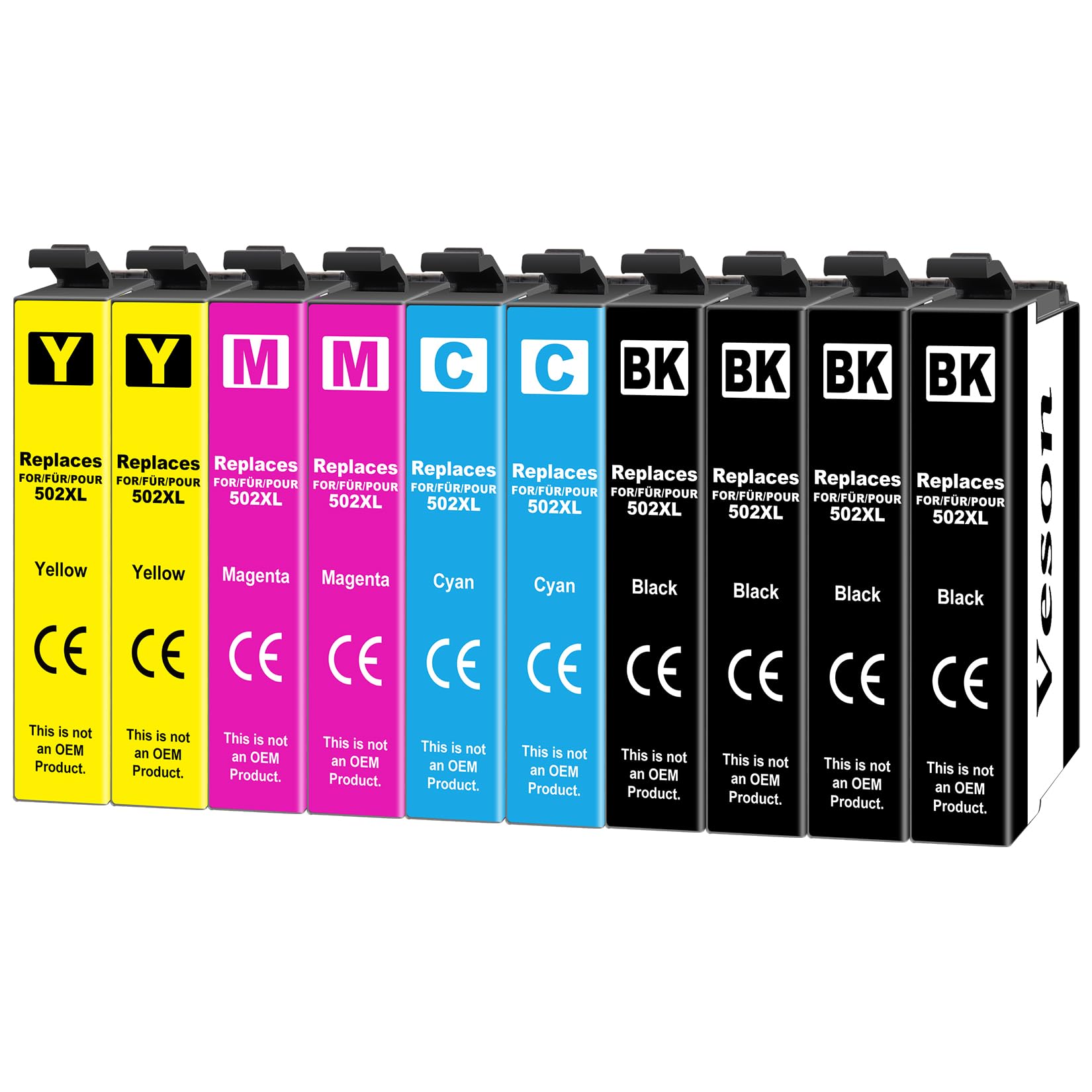 Veson 502XL Karty drukarskie kompatybilne z Epson 502 XL Multipack Patronen dla Epson Expression Home XP-5100, XP-5105, XP-5150, XP-5155, oraz dla Epson Workforce WF-2860, WF-2865, WF-2880, WF-2885