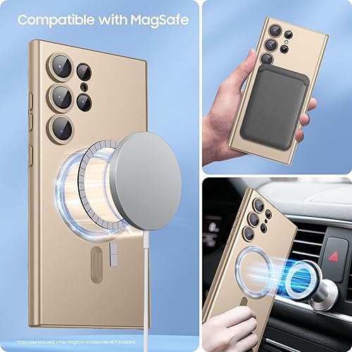 Vista 41 de Magnetic for Samsung Galaxy S24 Ultra Case [Compatible with MagSafe][Built-in Camera Lens Protector] Slim Soft Bumper TPU Shockproof Phone Shell