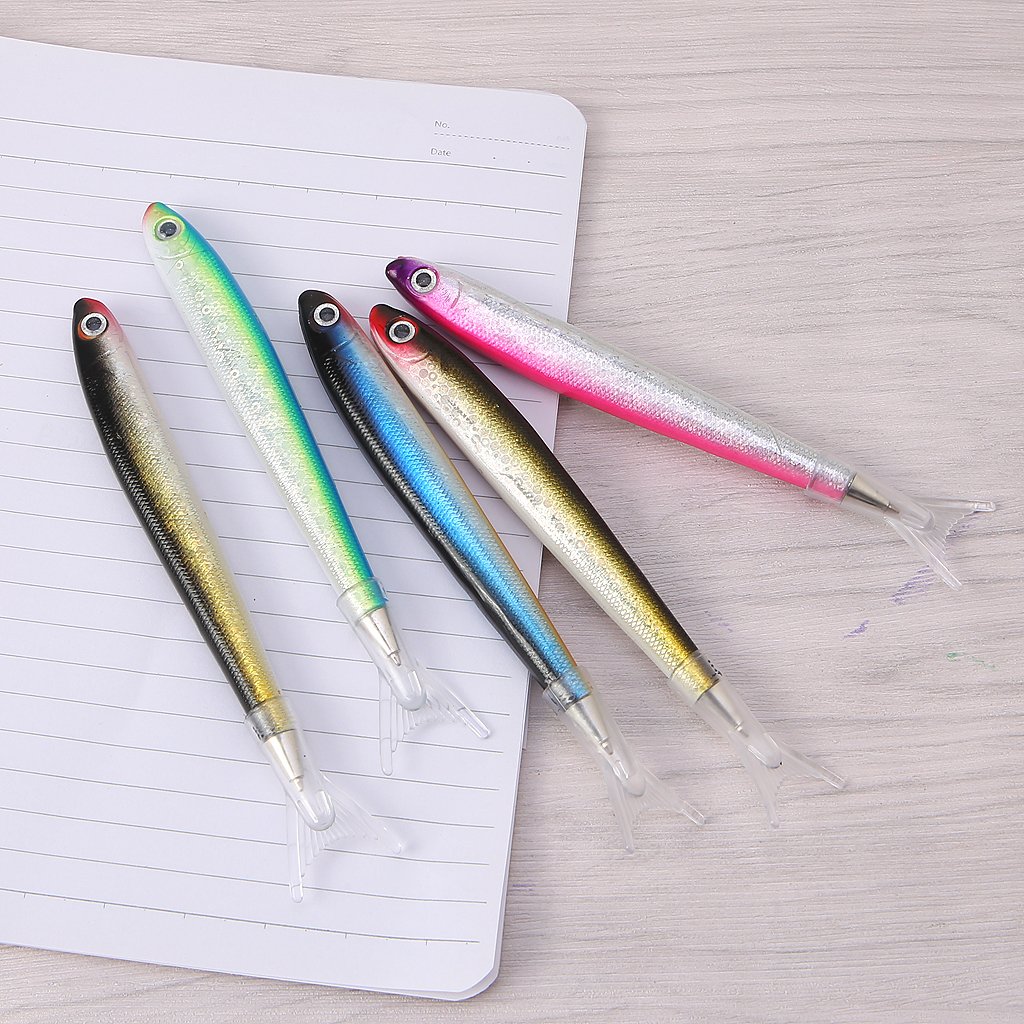 Lovely Fish Pen with Pen Cap Pocket Ballpoint Pen Blue Black Decompression Writing Pen Pen for Kid Student — view 4
