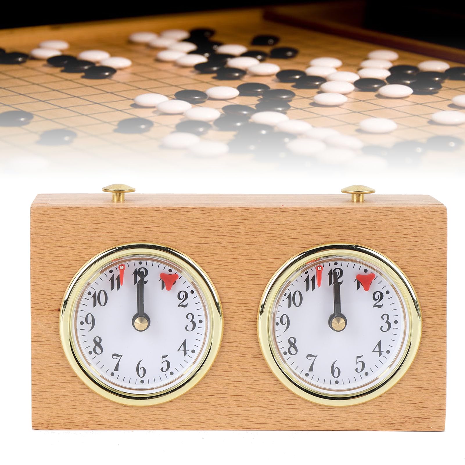 Orologio da Scacchi, Timer da Scacchi Analogico in Legno retrò con Design a Orologeria, Alta Precisione, Struttura Stabile, Strumenti di Cronometraggio da Competizione