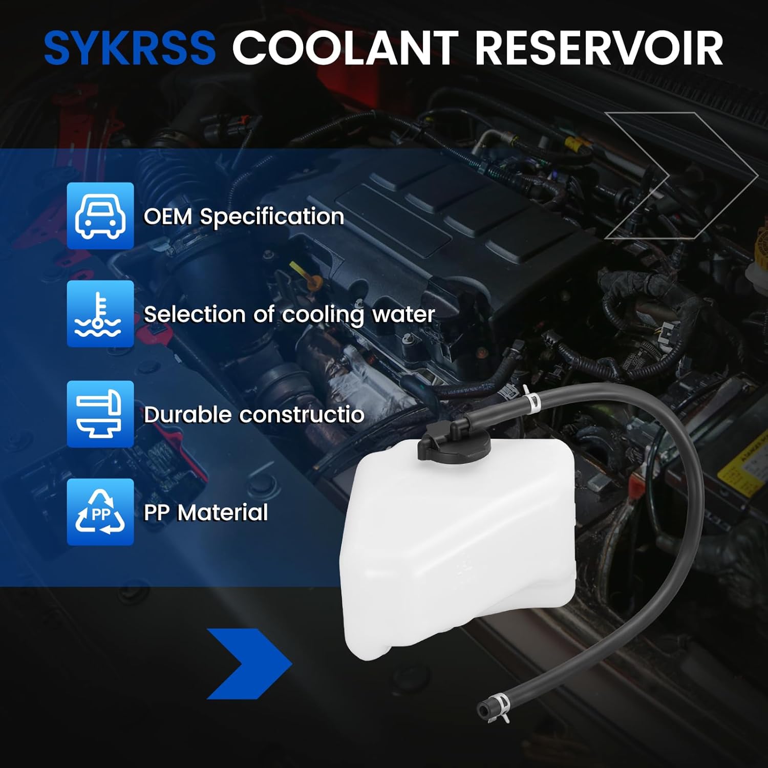 Engine Coolant Reservoir Tank 603-326 Compatible with Toyota Highlander 2004 2005 2006 2007 2.4L 3.3L Replace 603326 Coolant Overflow Reservoir