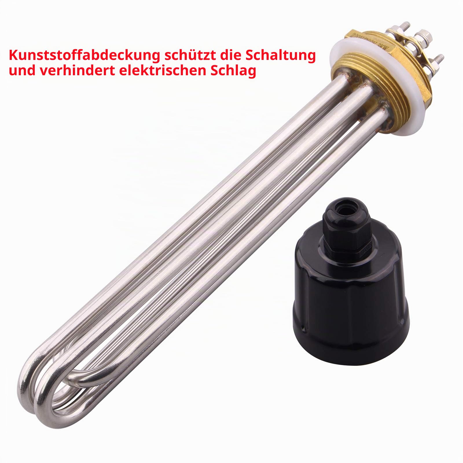 DERNORD 220V 3000W 1-1/2 Zoll 47.8MM DN40 Heizelement U-förmiger elektrischer Kochendwassererhitzer BSP Gewindekupferflansch