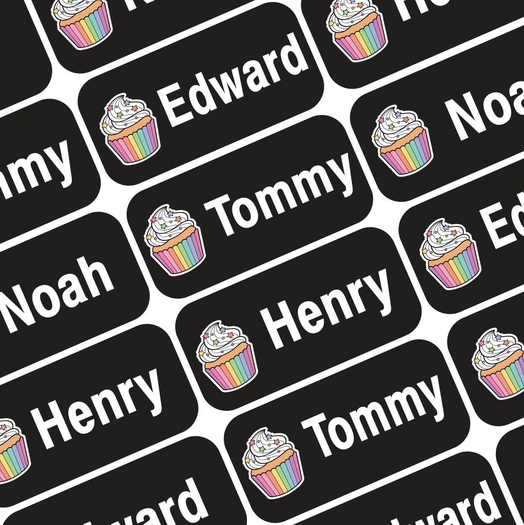 Personalized Name Labels for Kids – 60 Waterproof Peel-and-Stick Labels for Clothes, Lunch Boxes, Water Bottles, Laundry Bags – Durable, Dishwasher &