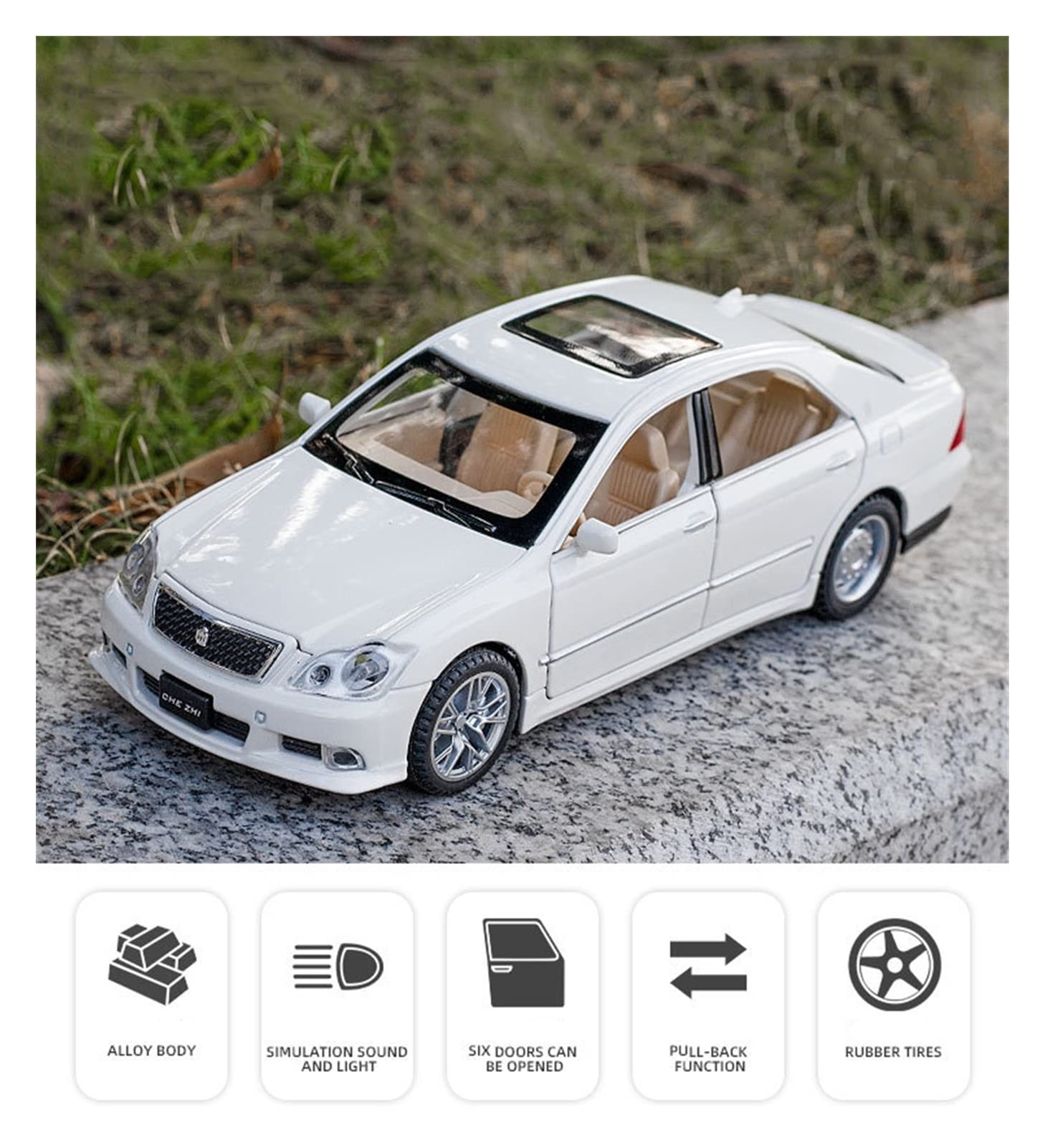 Amazon.co.jp: 1:32トヨタクラウンおもちゃ金属合金車ダイ