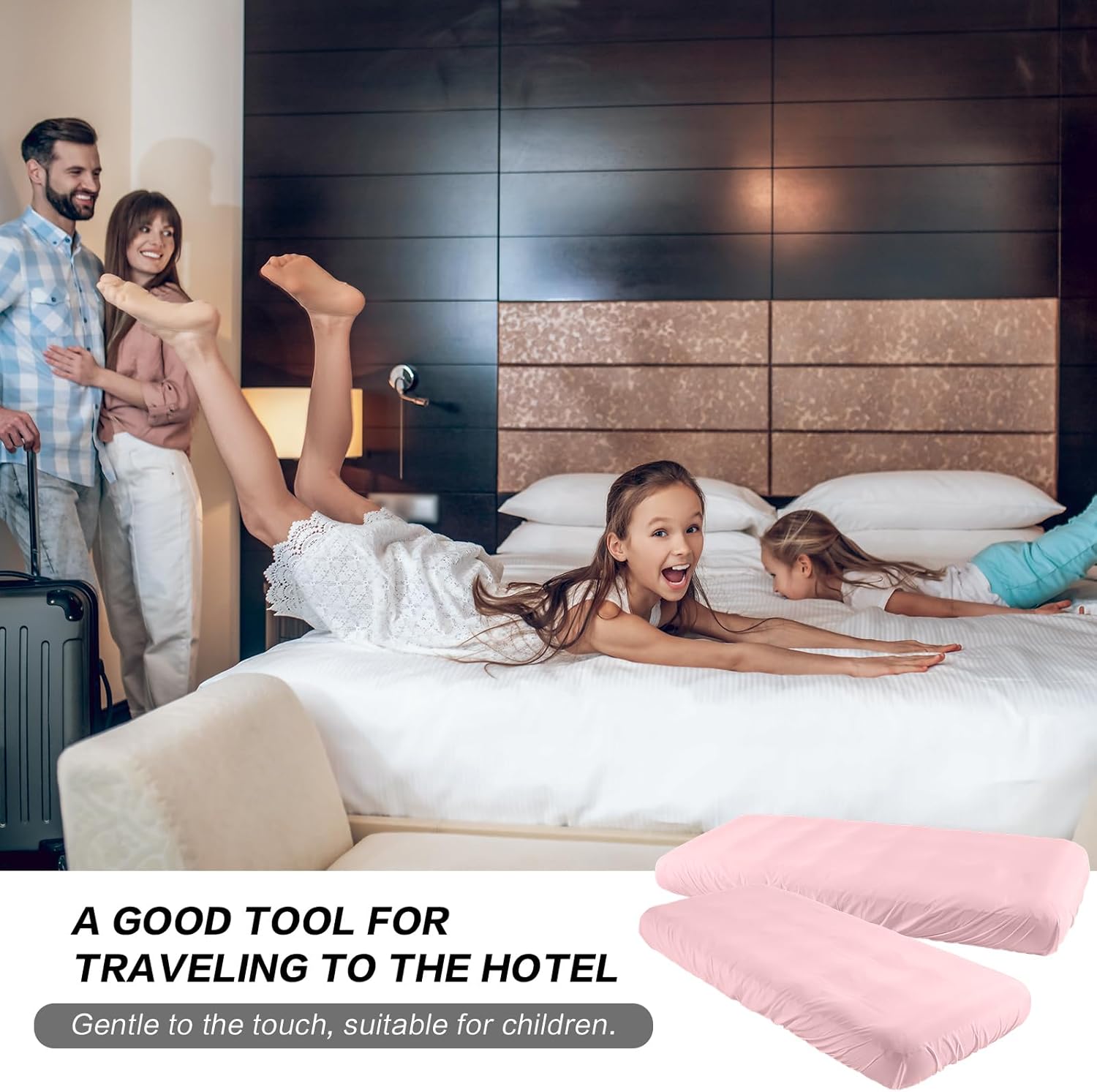 Breling Kids Air Mattress Fitted Sheets Compatible with Intex Cozy Kidz (Sheet Only) Toddler Inflatable Mattress Sheets for Kids Sleepover Party Travel Camping Airbed(Pink,2 Pcs)