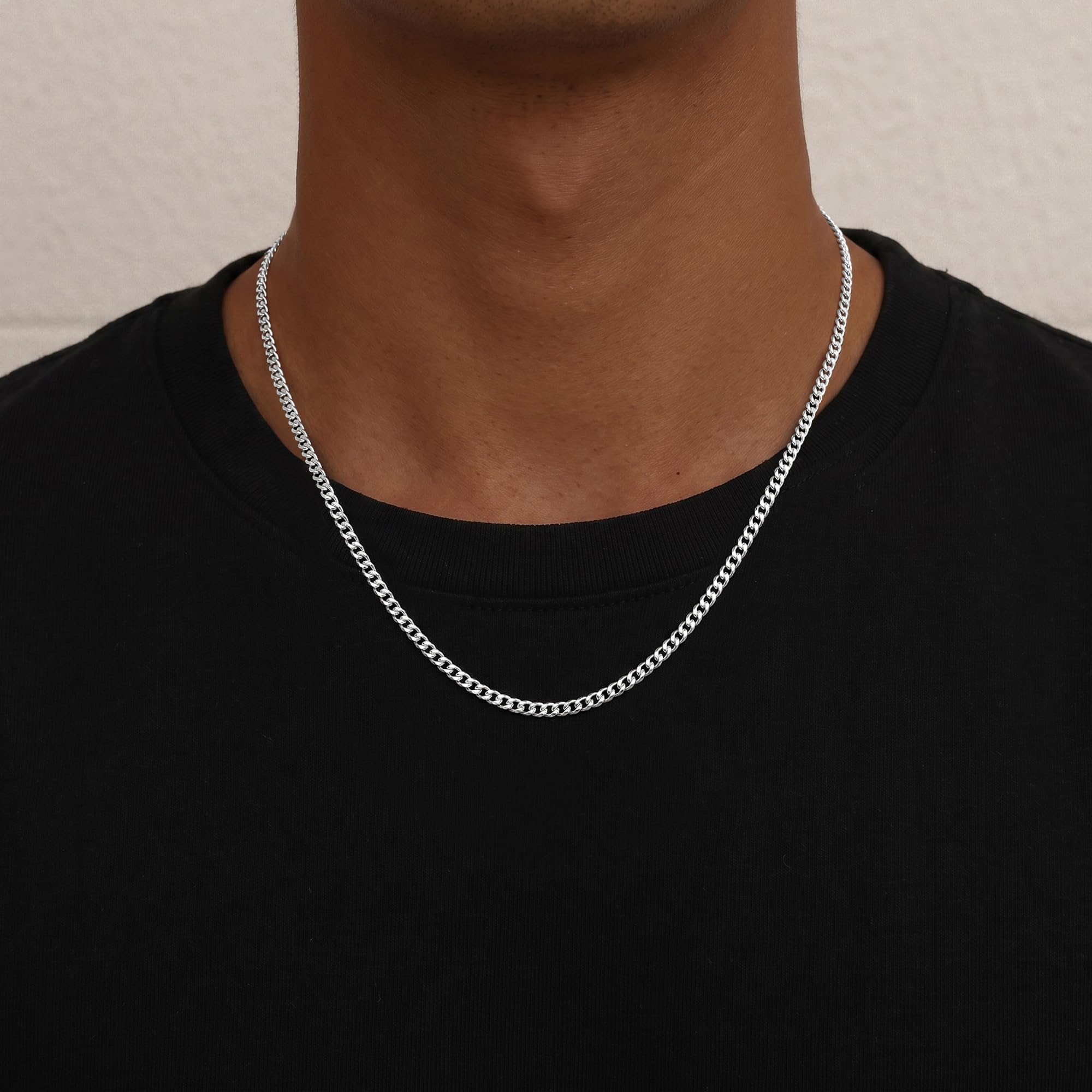 925 Silber Über Kette Herren, 3.5mm Kubanische Kette 46/51/56/61CM