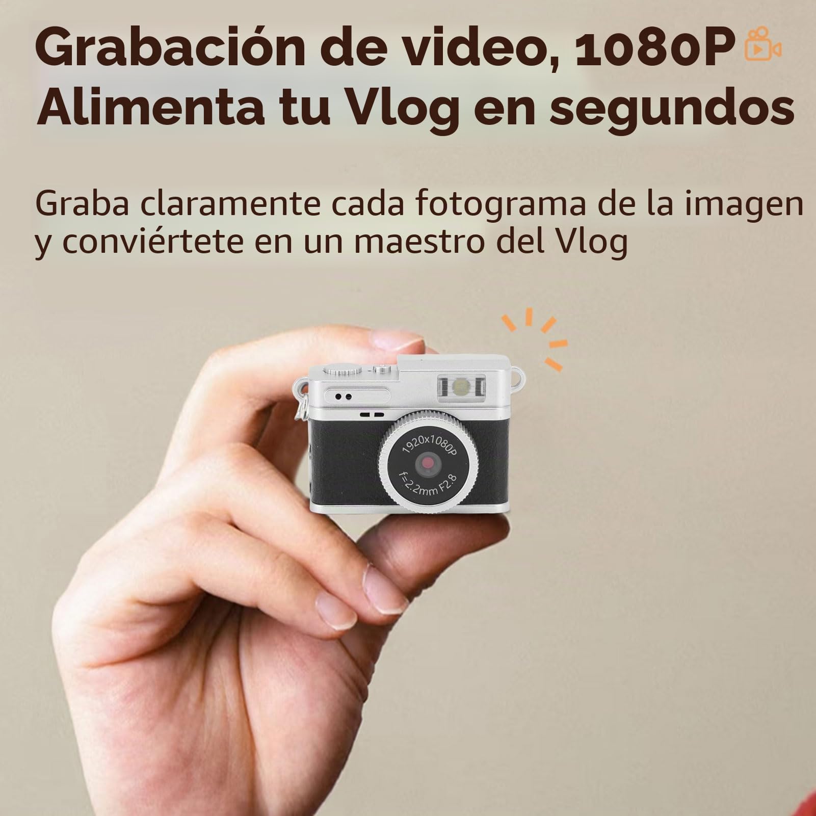 Bewinner Cámara de Llaves Retro Digital - Video de 1080p Mini Cámara Portátil, Fotos de 2MP, Camcorders Digitales Retro de Pantalla de 0.96 Pulgadas con 6 Filtros y Flash LED (Black)