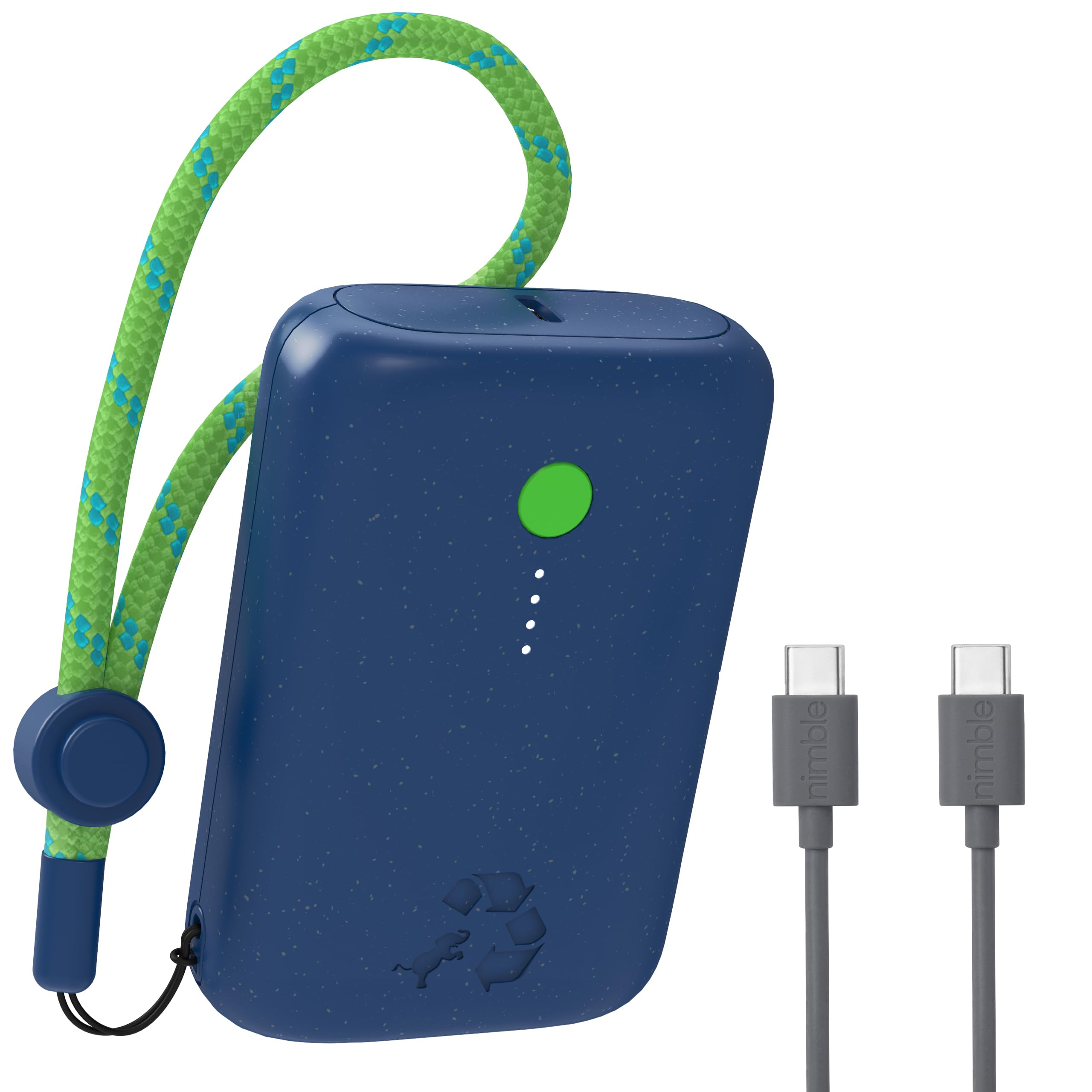 Nimble Champ Portable Charger, 10,000mAh Power Bank Fast Charging, 20W Dual USB-C Battery Pack with Cable, Travel Essential Power Bank for iPhone Laptops Galaxy Tablet Pixel iPad Macbook Kindle Airpod