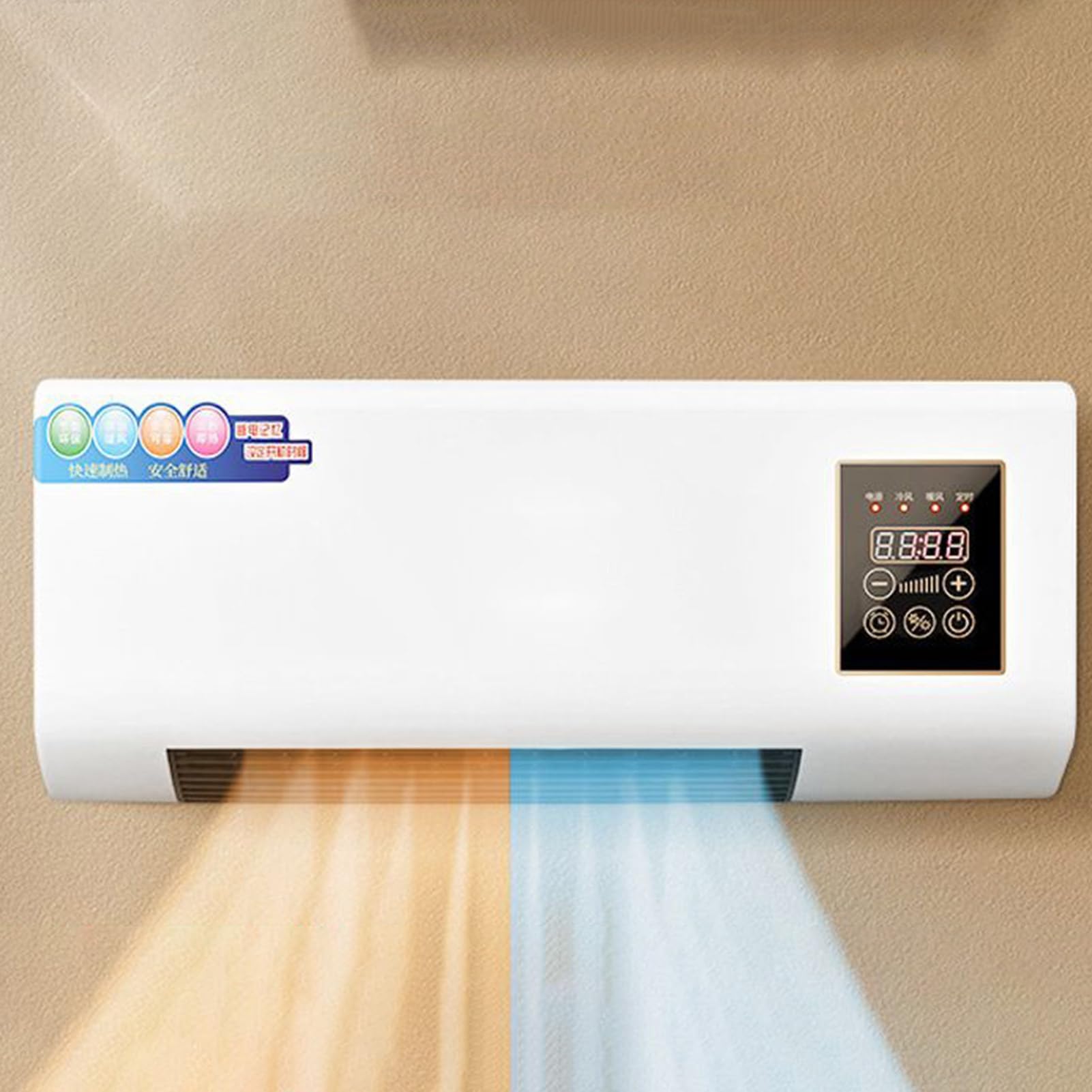 Climatiseur sans conduit | Télécommande murale 2000 W pour chambre à coucher et salon avec télécommande Le vent naturel ne contient pas de réfrigérants